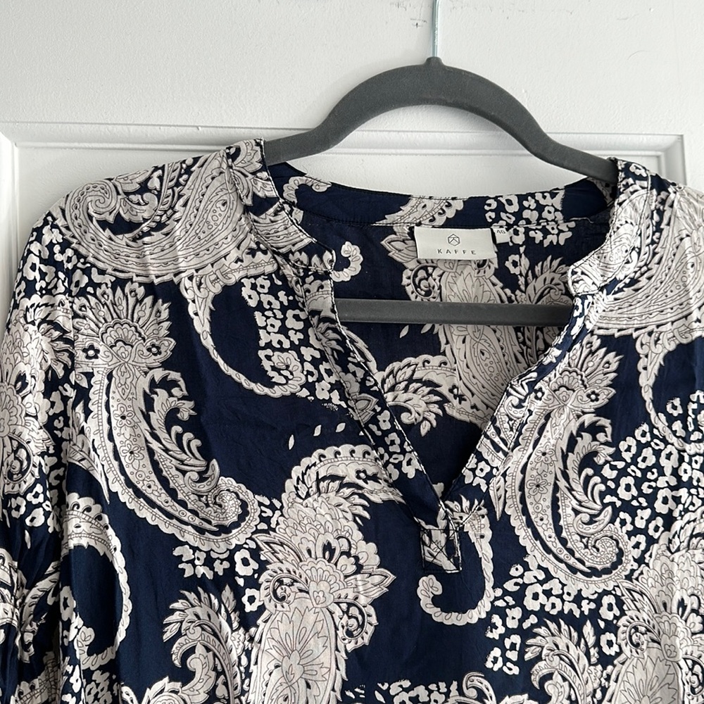 Navy Paisley Blouse